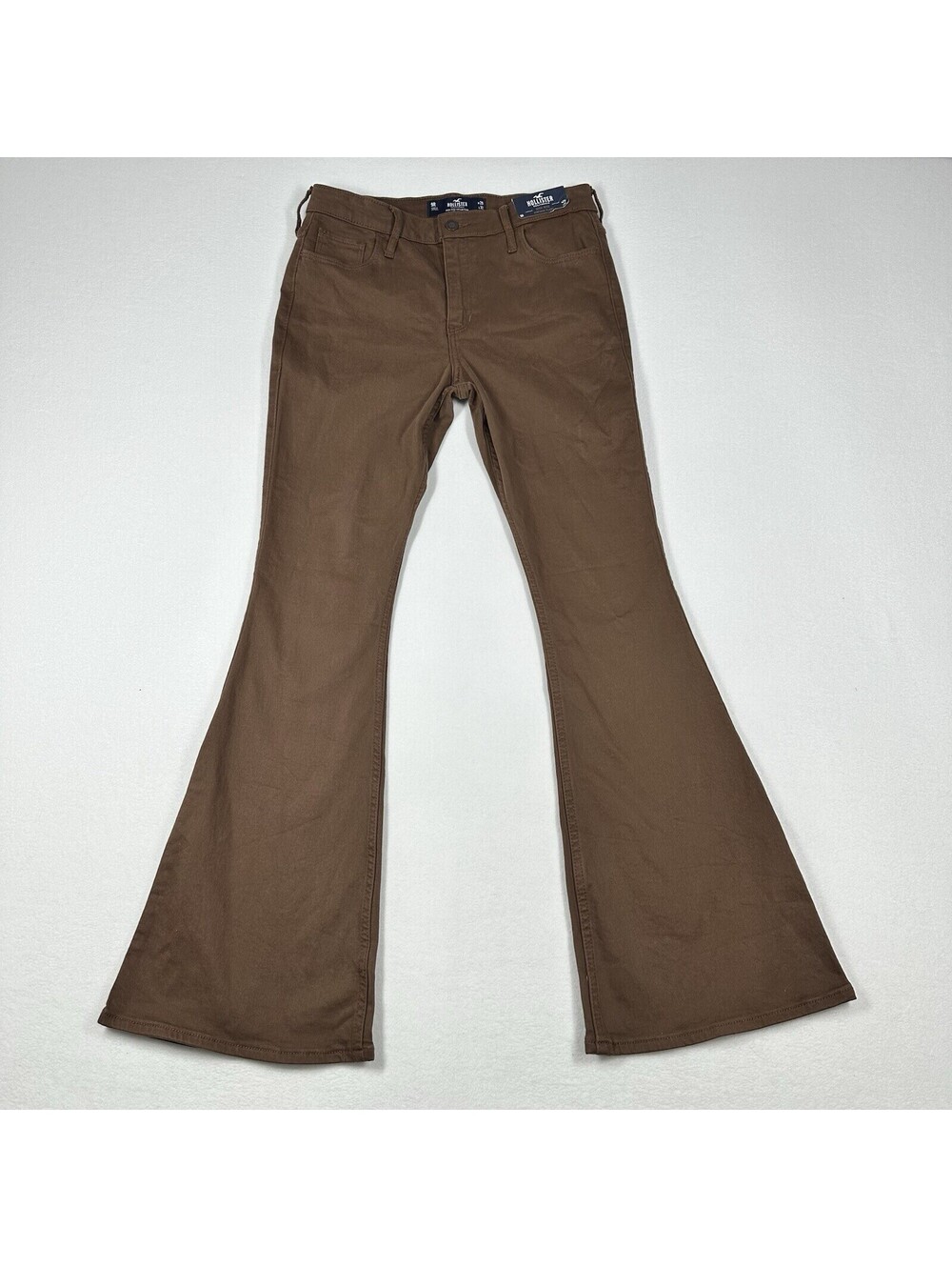 Hollister High-Rise Vintage Brown Soft Stretch Flare Jeans Size 9R W29x32L NWT